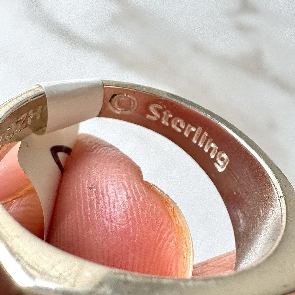 Navajo Mens Ring Sz 12‎ Multi Stone Signed Yazzie Turquoise Sterling Native Amer